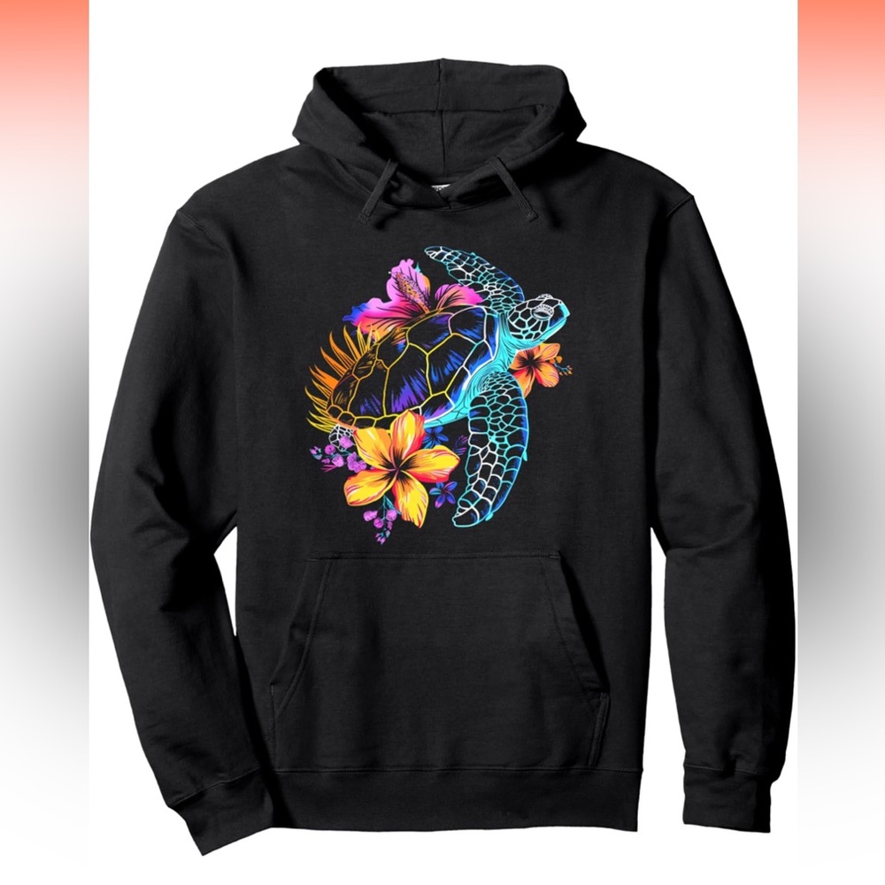 Black Turtle Graphic Hoodie Sweatshirt